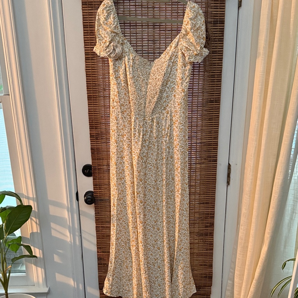 Reformation Shyla Midi Yellow Floral Dress - Picture 4 of 7